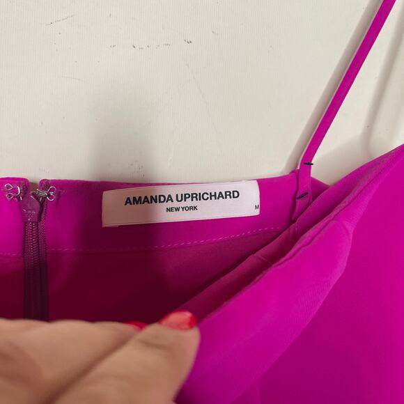 Amanda Uprichard Sassy Mini Dress in Dark Hot Pink & Flamingo Rose Sz M - Picture 3 of 5